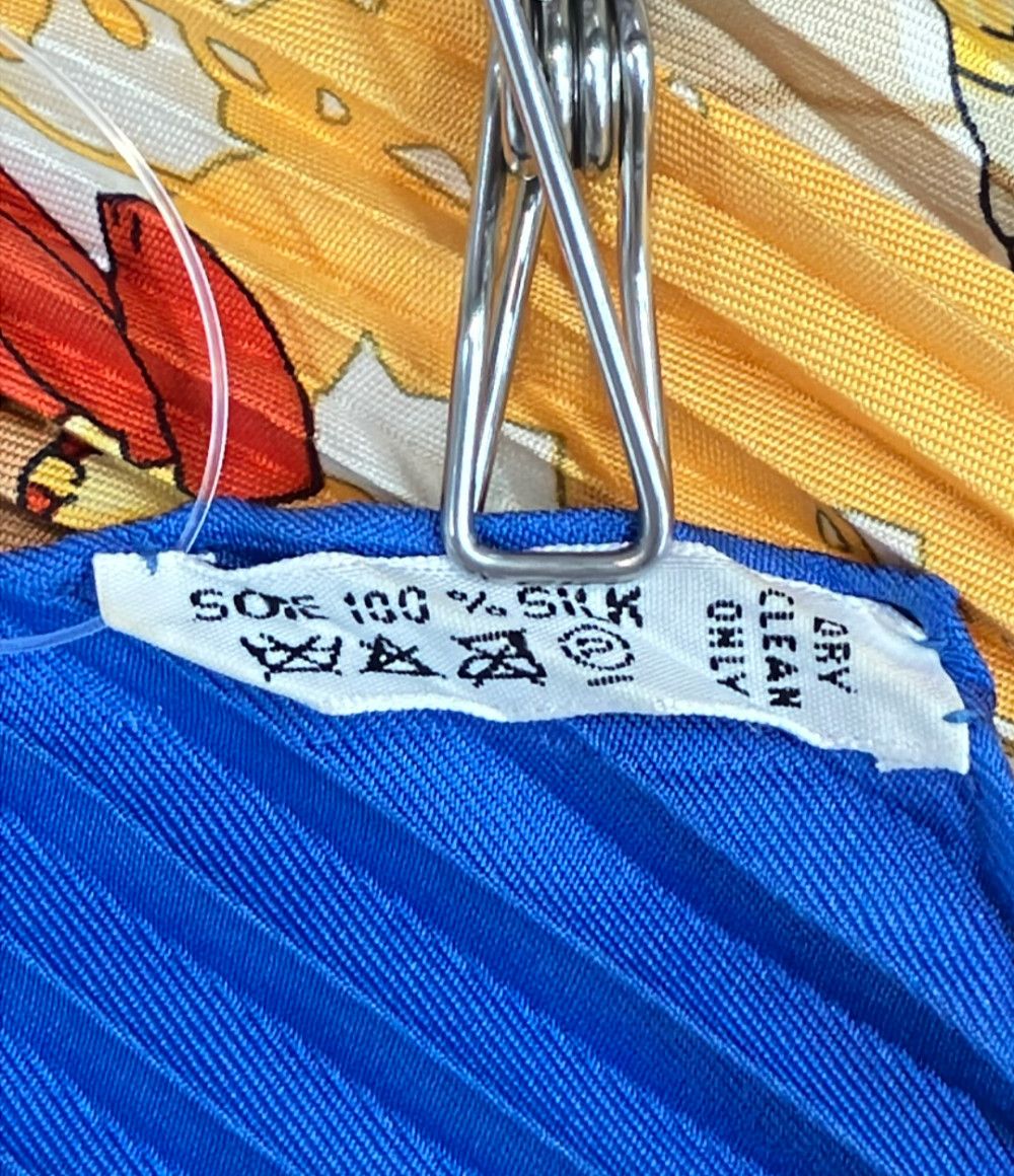 Hermes Pleated Scarf Carre 90 Silk 100% Inle Lake Floating Market — view 3