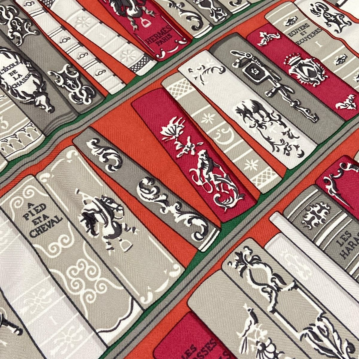 Hermes Blanket Gray Beige Bordeaux Multi Cashmere — view 4