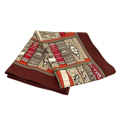 Hermes Blanket Gray Beige Bordeaux Multi Cashmere — view 2