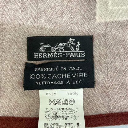 Hermes Blanket Gray Beige Bordeaux Multi Cashmere — view 3