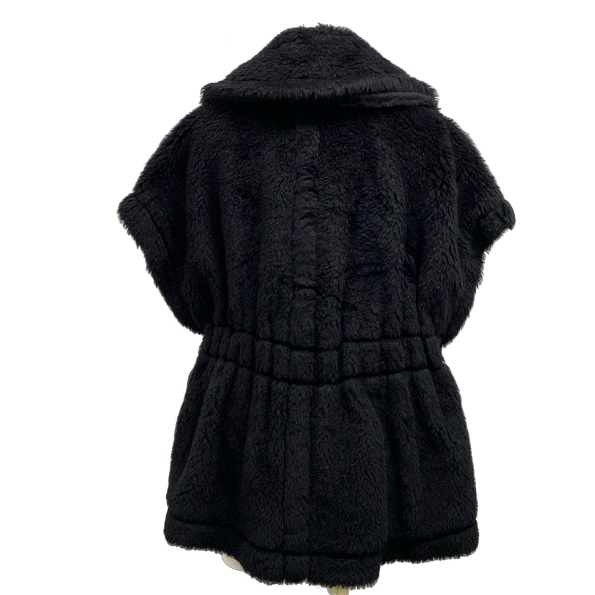 Max Mara Poncho SM New Ababo Teddy Bear Cape Black Winter Wool Alpaca — view 2