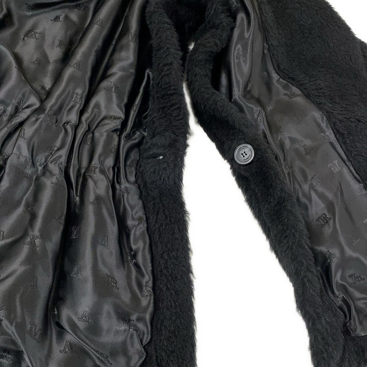 Max Mara Poncho SM New Ababo Teddy Bear Cape Black Winter Wool Alpaca — view 8