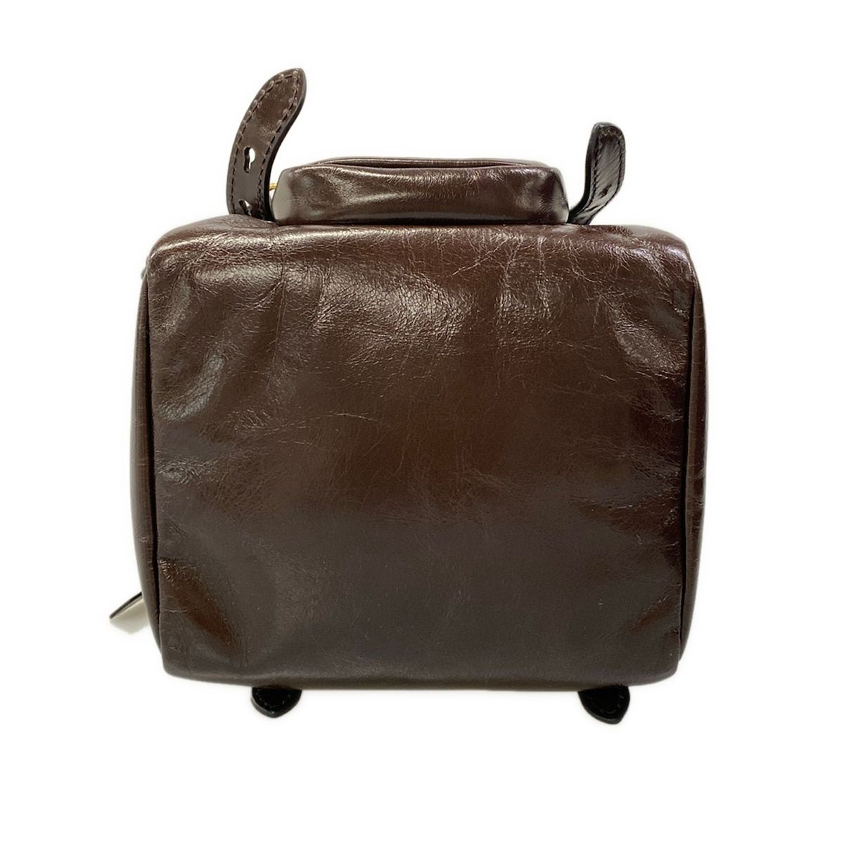 Prada Shoulder Bag Dangle Dark Brown Leather — view 5