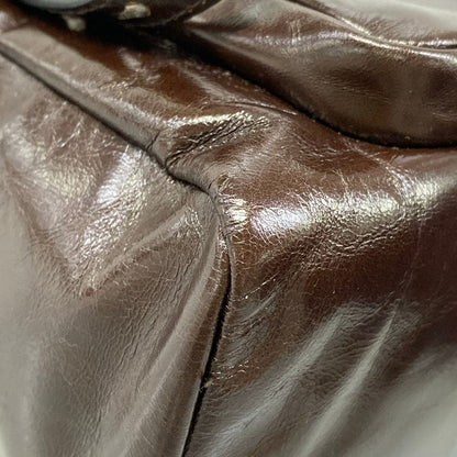 Prada Shoulder Bag Dangle Dark Brown Leather — view 6
