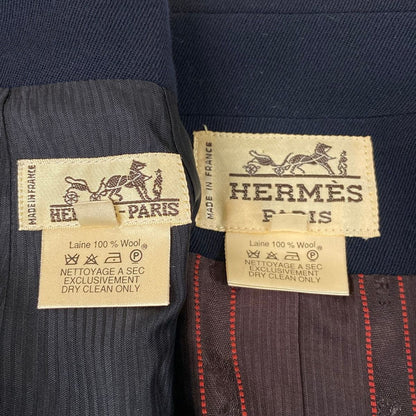 Hermes Skirt Suit Black Double Wool — view 5