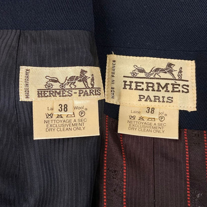 Hermes Skirt Suit Black Double Wool — view 4