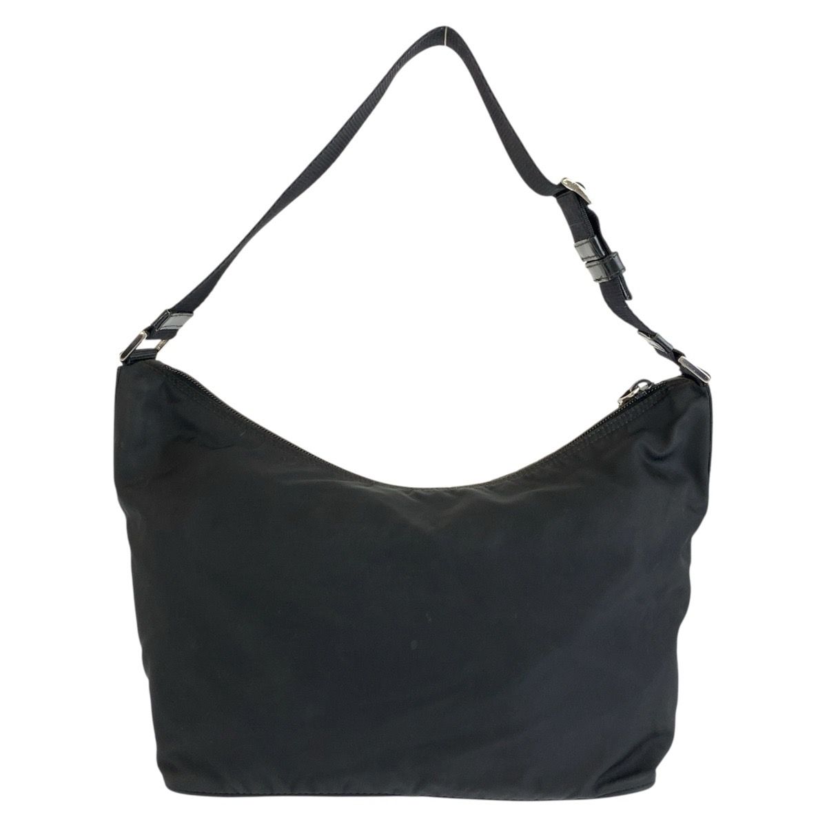 Prada Tessuto Black Silver Nylon Shoulder Bag — view 2