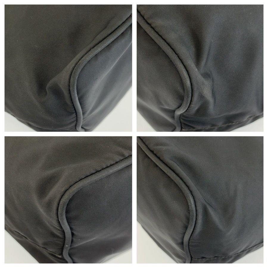 Prada Tessuto Black Silver Nylon Shoulder Bag — view 4