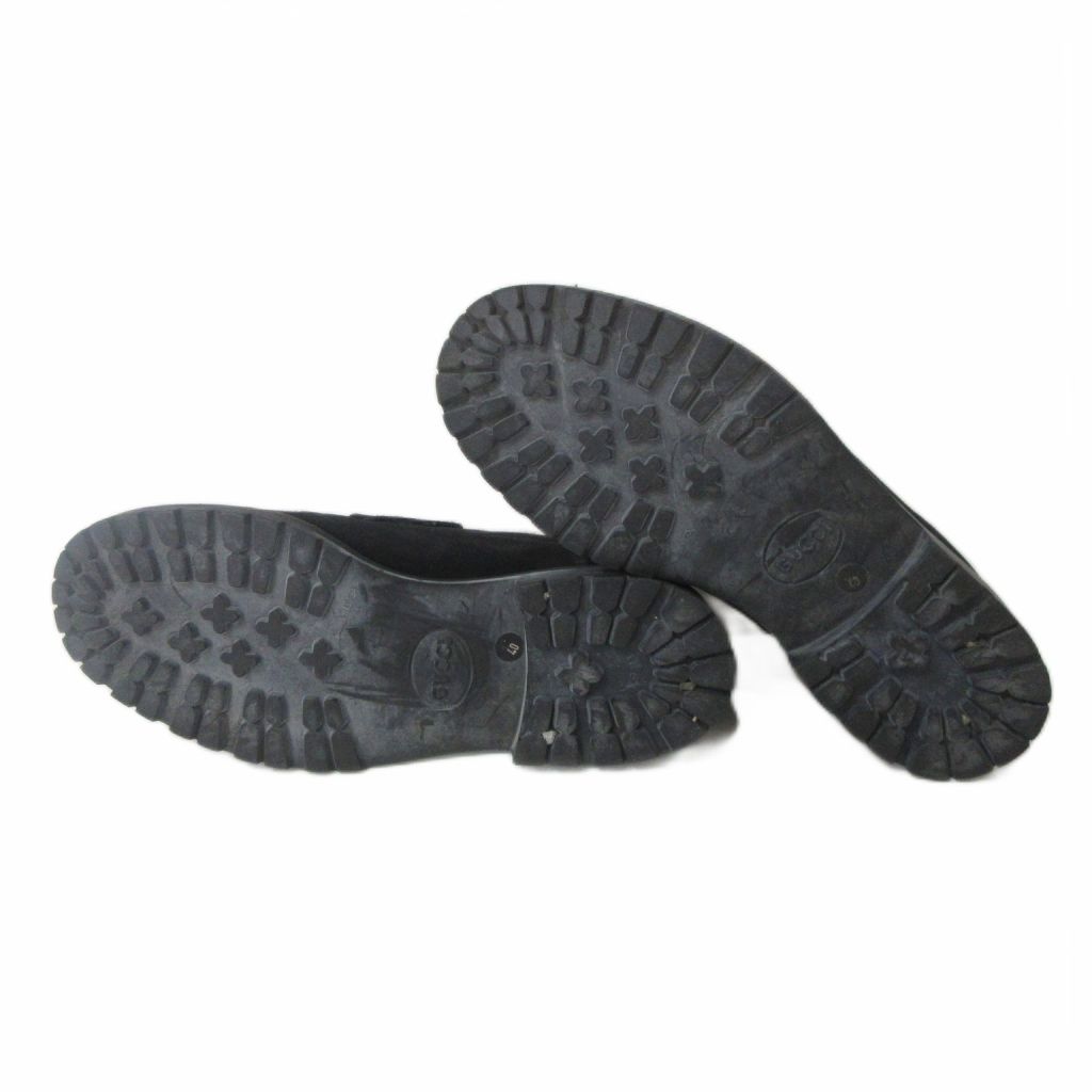 Gucci Loafers Horsebit Nubuck High Cut Black — view 7