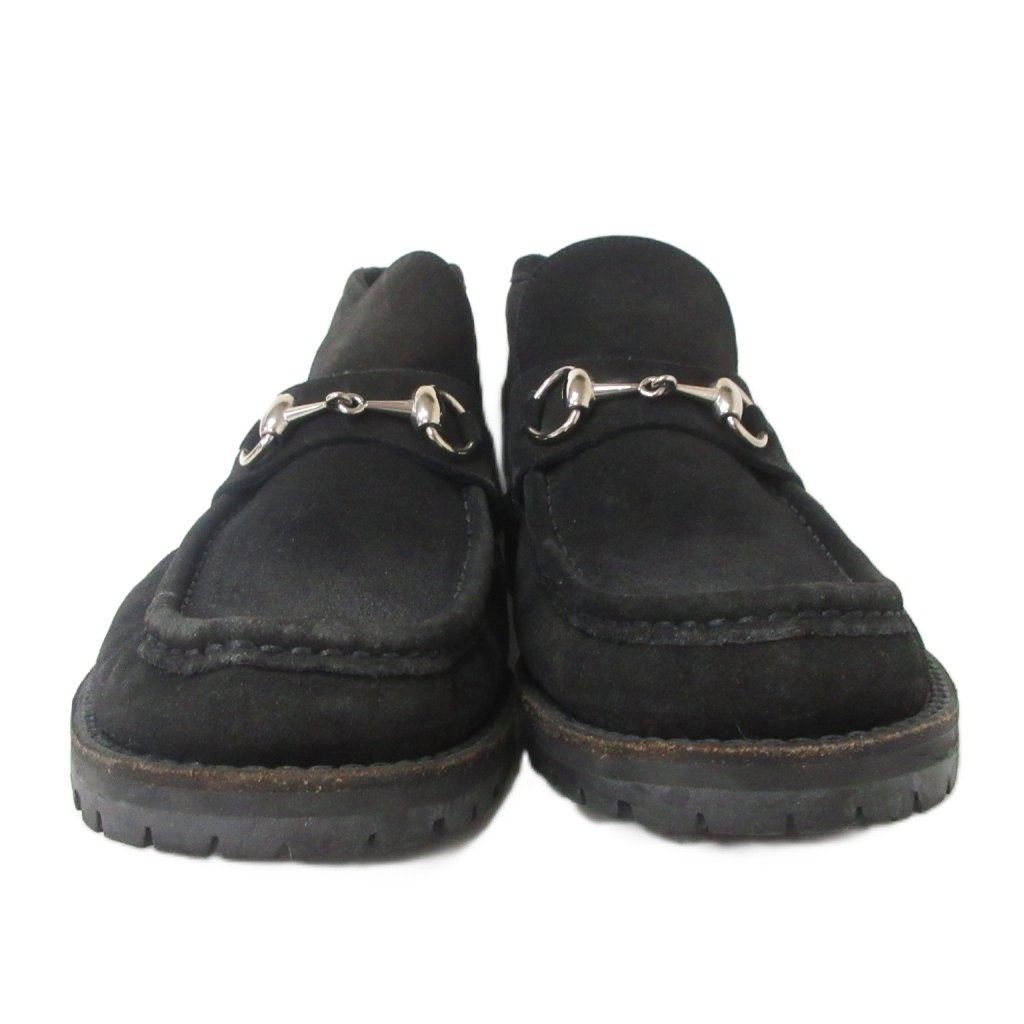 Gucci Loafers Horsebit Nubuck High Cut Black — view 3