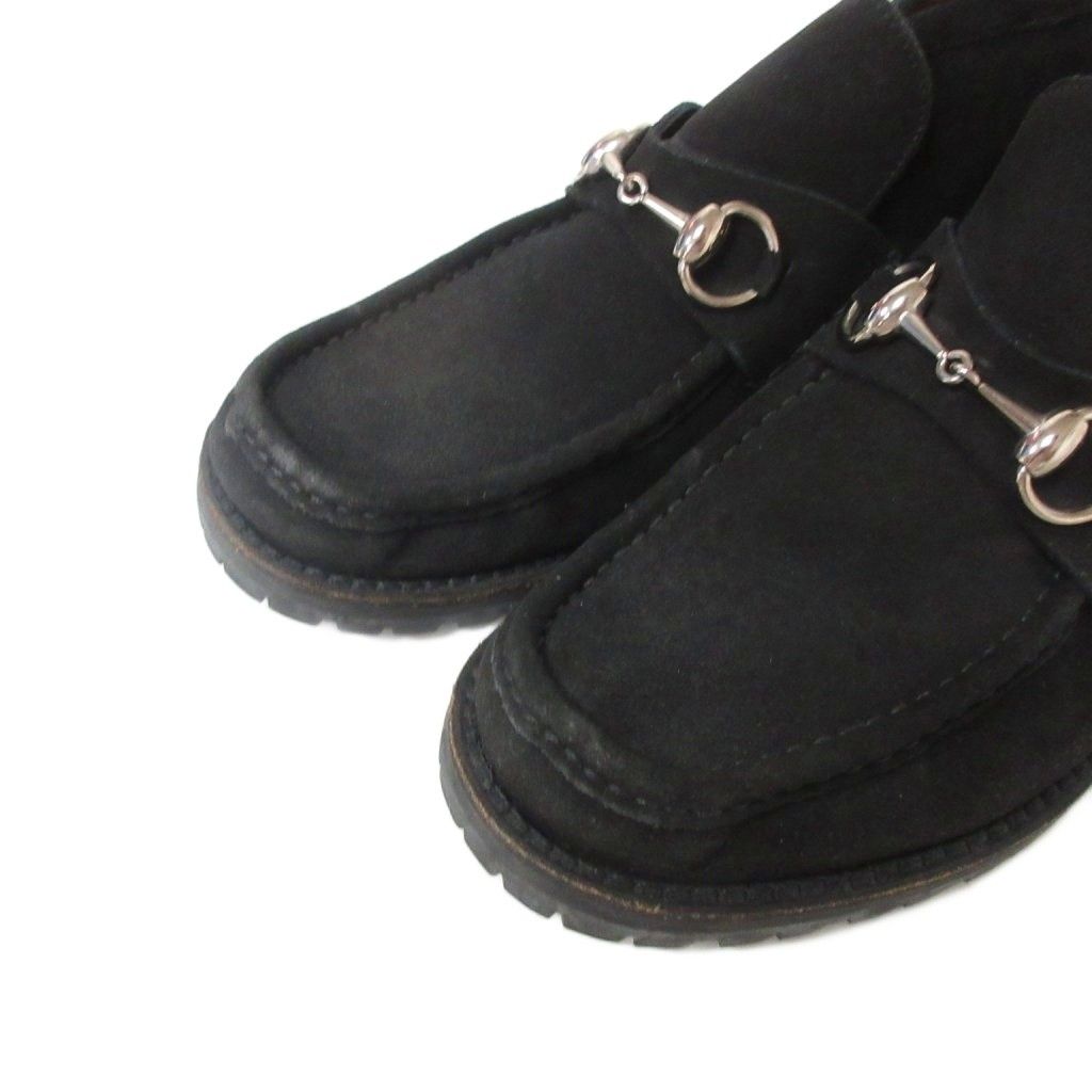 Gucci Loafers Horsebit Nubuck High Cut Black — view 5