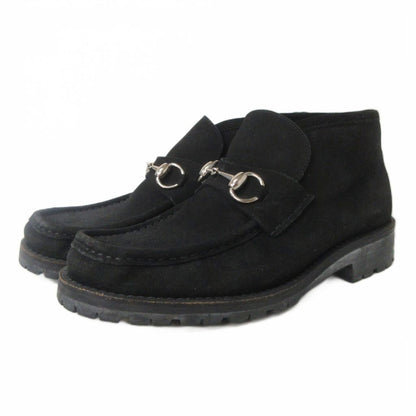 Gucci Loafers Horsebit Nubuck High Cut Black — view 2