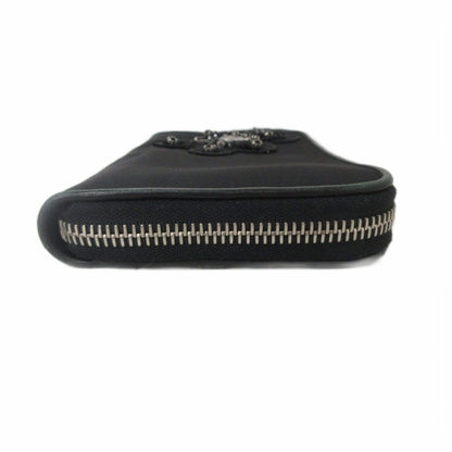 Prada Wallet Zip Closure Logo Triangle Plate Bijou Bear Black — view 3
