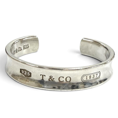 Tiffany & Co Cuff Bangle Logo Design Bracelet Silver