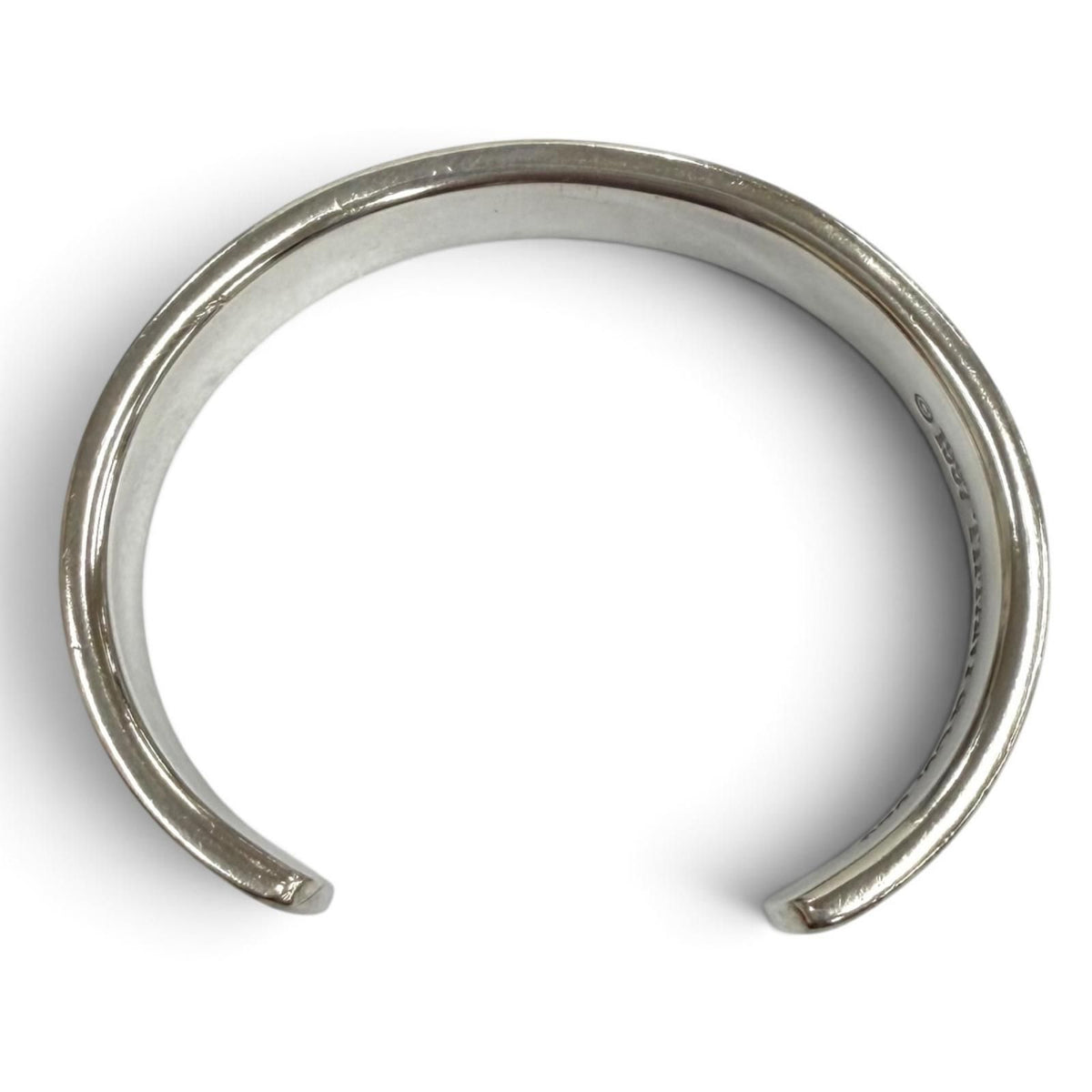 Tiffany & Co Cuff Bangle Logo Design Bracelet Silver — view 4