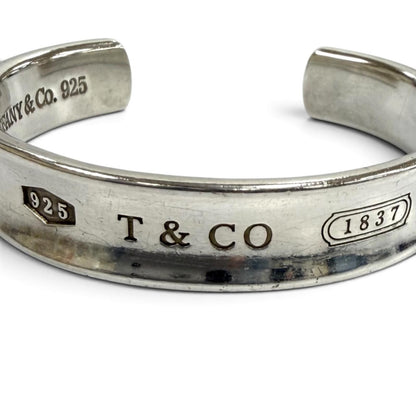 Tiffany & Co Cuff Bangle Logo Design Bracelet Silver — view 5