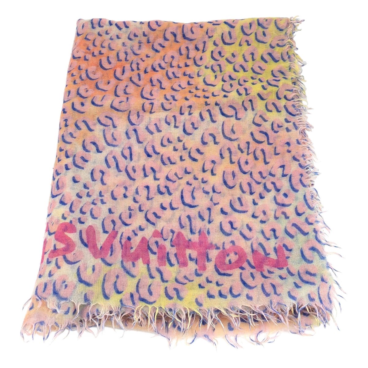 Louis Vuitton Leopard Print Silk Cashmere Blend Shawl Multicolor Scarf — view 2