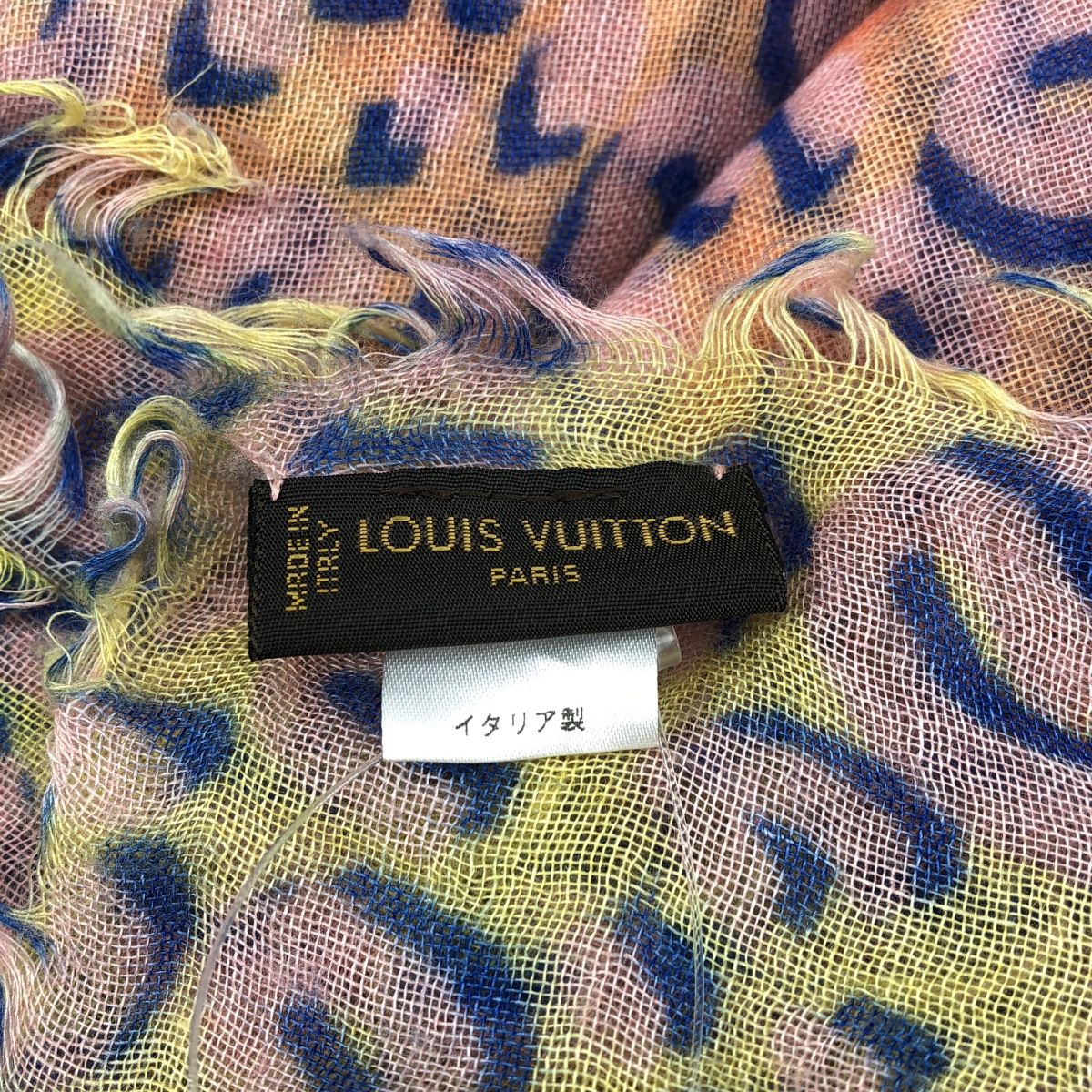 Louis Vuitton Leopard Print Silk Cashmere Blend Shawl Multicolor Scarf — view 3