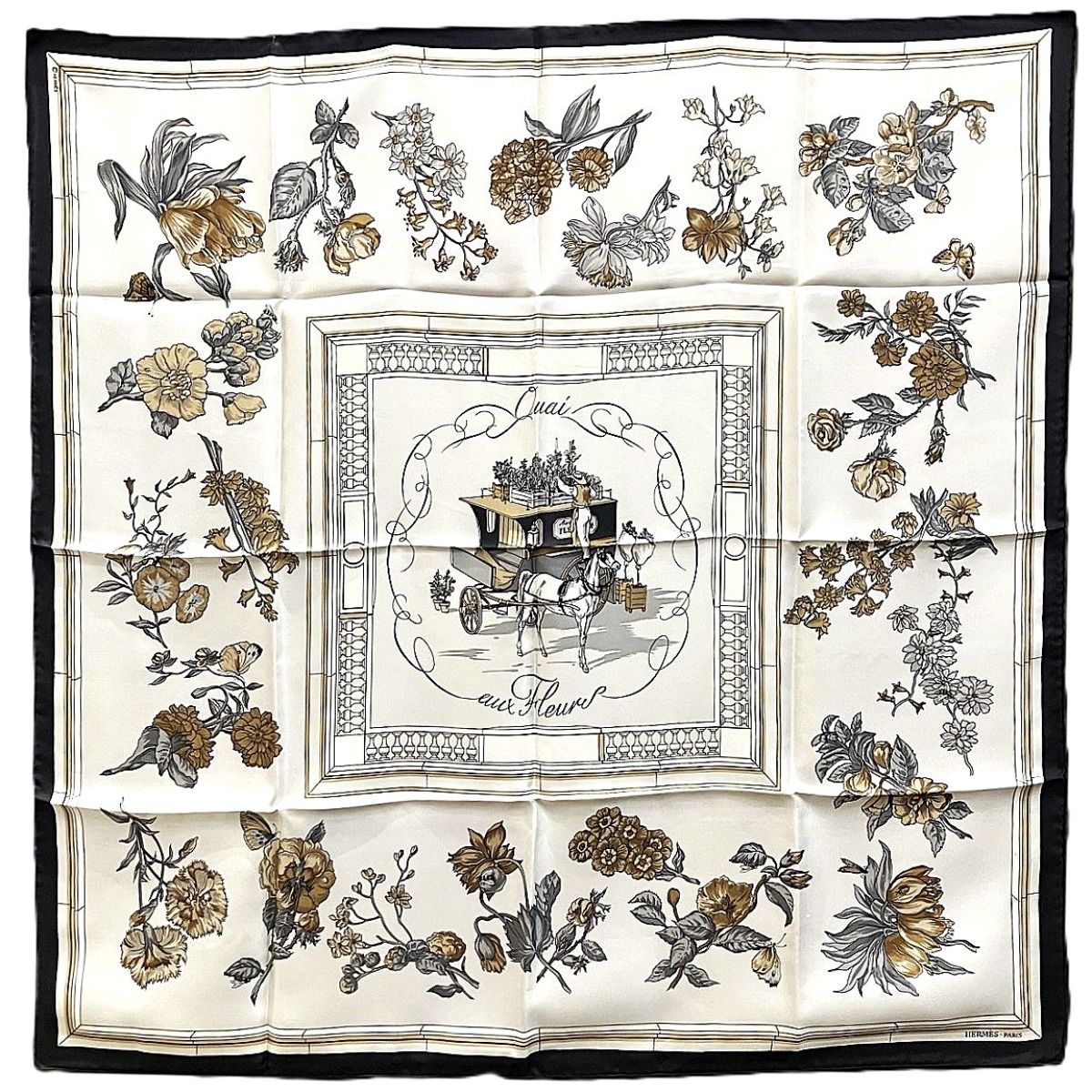 Hermes Carre 90 Quai Aux Fleurs Scarf Silk