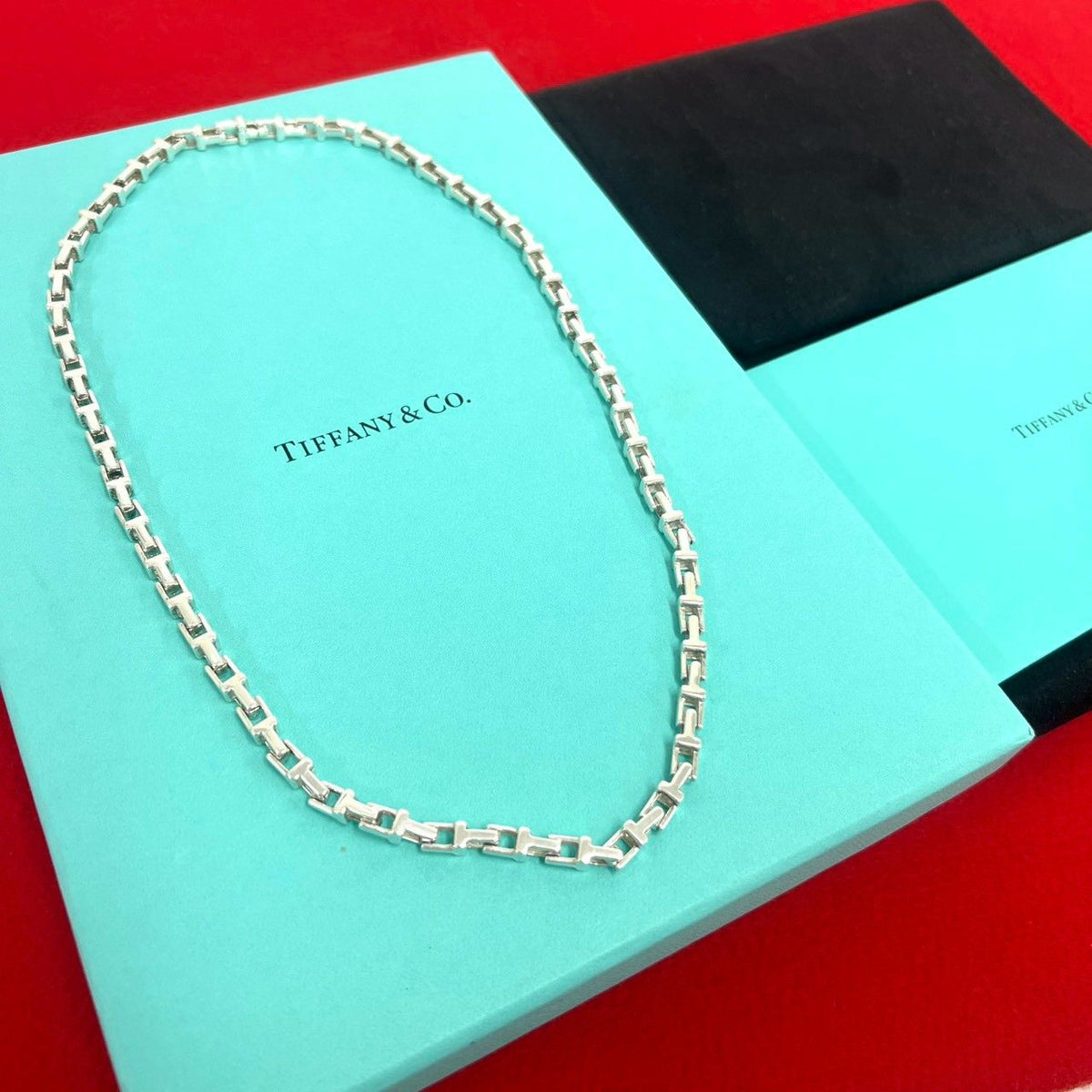 Tiffany & Co T Narrow Chain Necklace 925 Sterling Silver