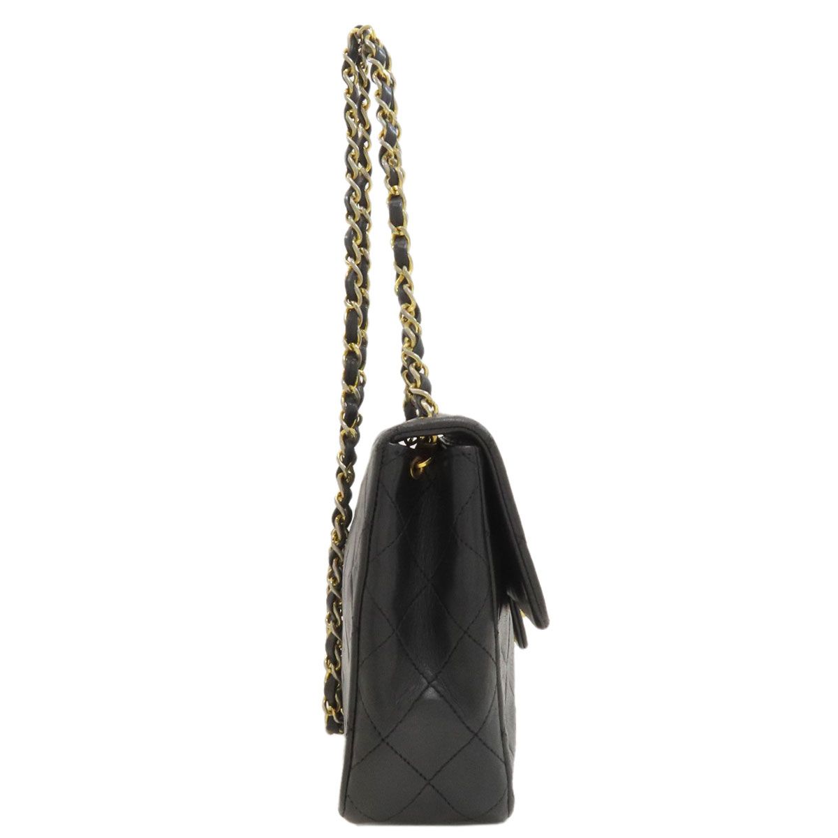 Chanel Quilted CC Logo Gold Shoulder Bag Lambskin — view 3