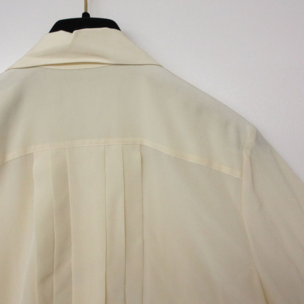 Chanel Blouse Shirt Long Sleeve Silk 100% Lace Beaded Pleated Top Ivory — view 7