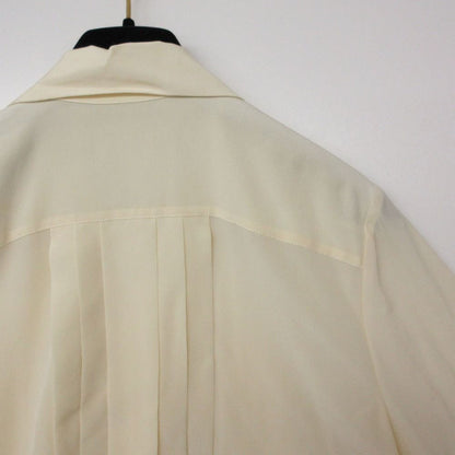 Chanel Blouse Shirt Long Sleeve Silk 100% Lace Beaded Pleated Top Ivory — view 7