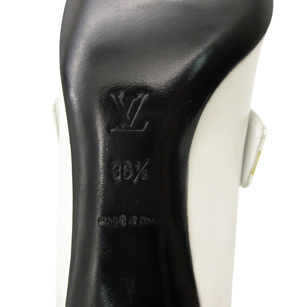 Louis Vuitton Pumps Bicolor Color Block Low Heels Instep Belt Pointed Toe White — view 8