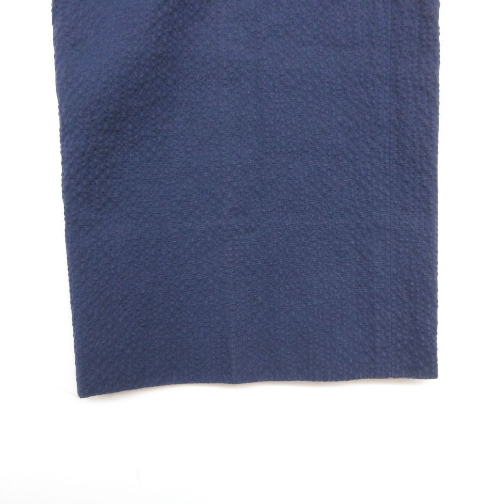 Hermes Pants Seersucker Flat-front Trousers Navy — view 6