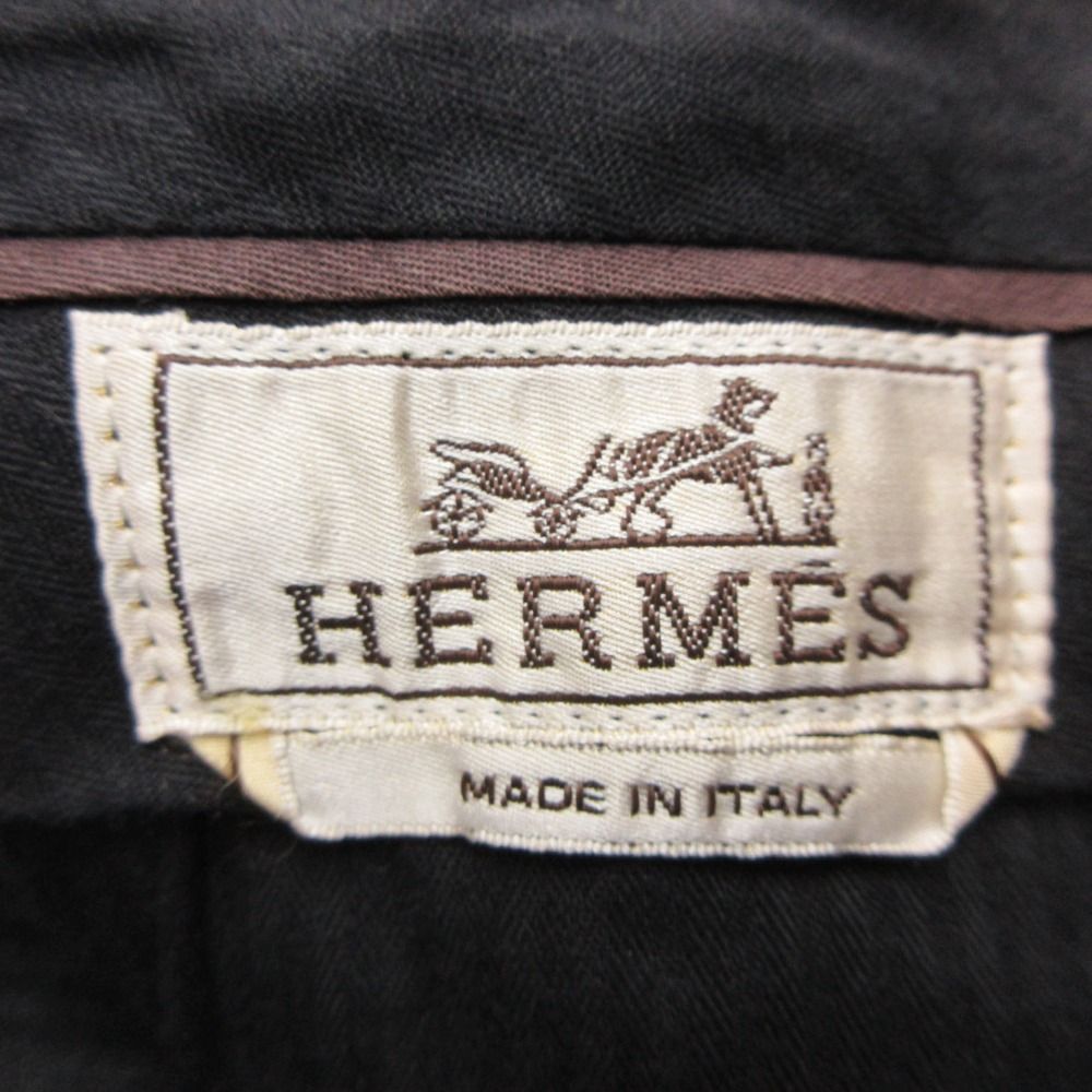 Hermes Pants Seersucker Flat-front Trousers Navy — view 7