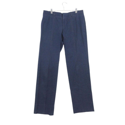 Hermes Pants Seersucker Flat-front Trousers Navy