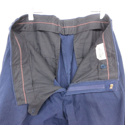 Hermes Pants Seersucker Flat-front Trousers Navy — view 5