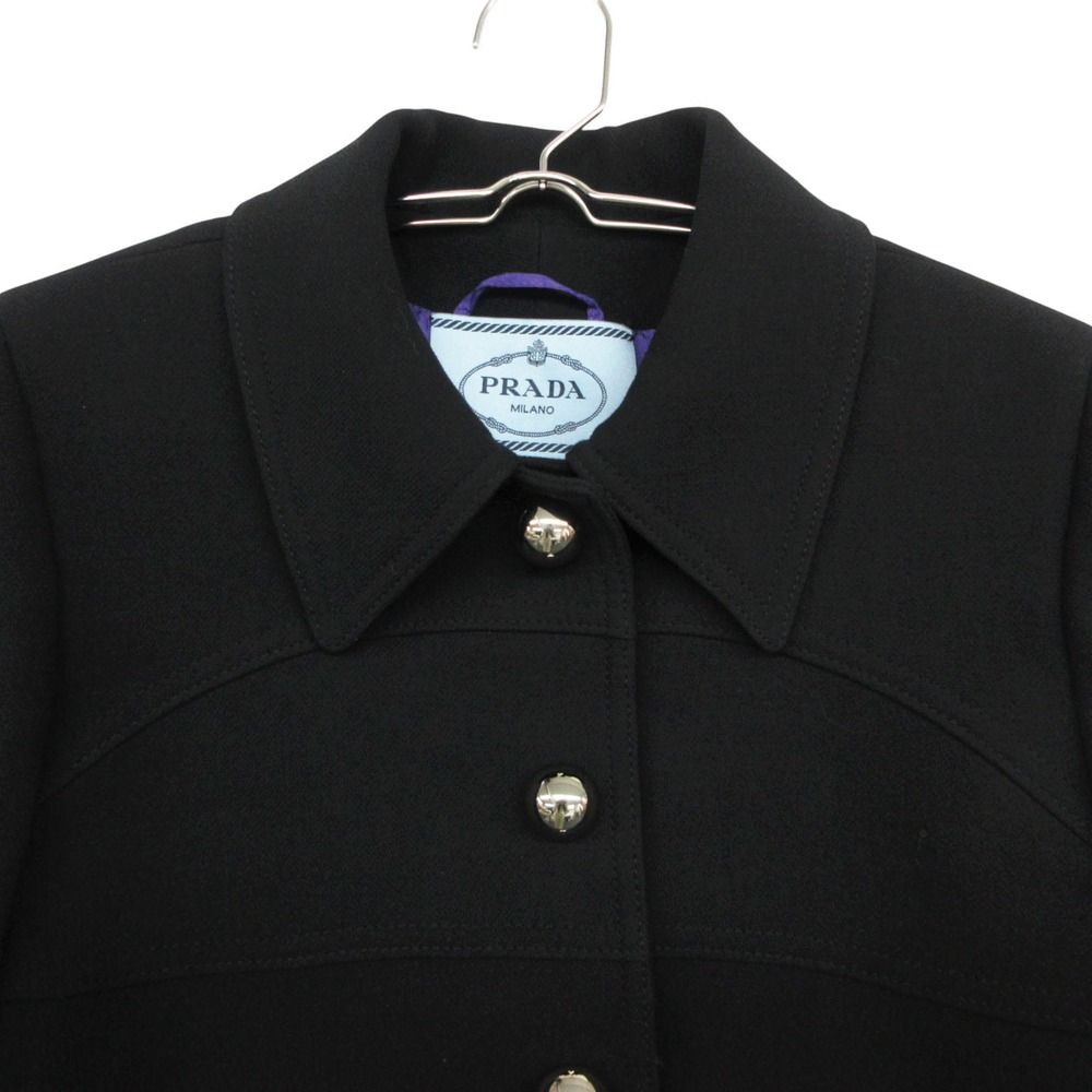 Prada Soutien Collar Coat Outer Black — view 4