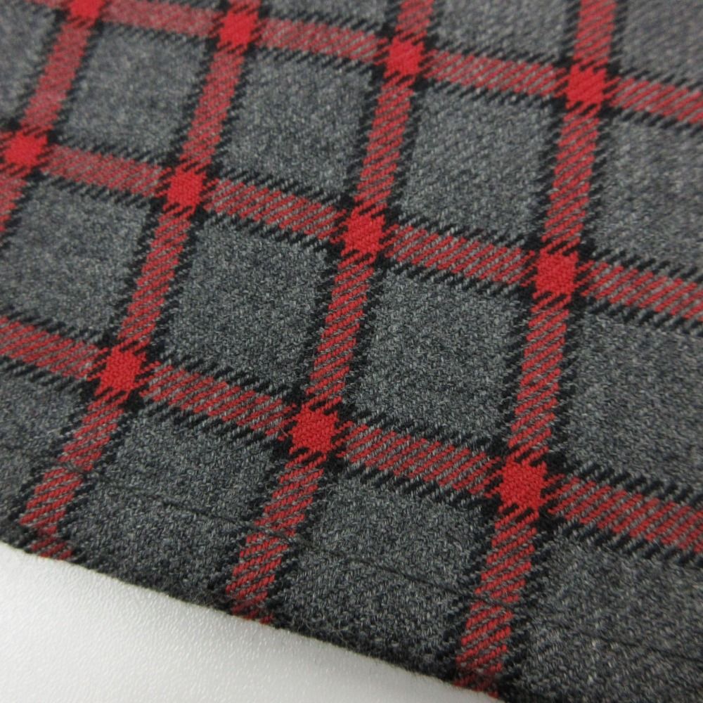 Celine Skirt Vintage Wrap Knee-Length Gold Plaid Gray Red M LM 38 — view 5