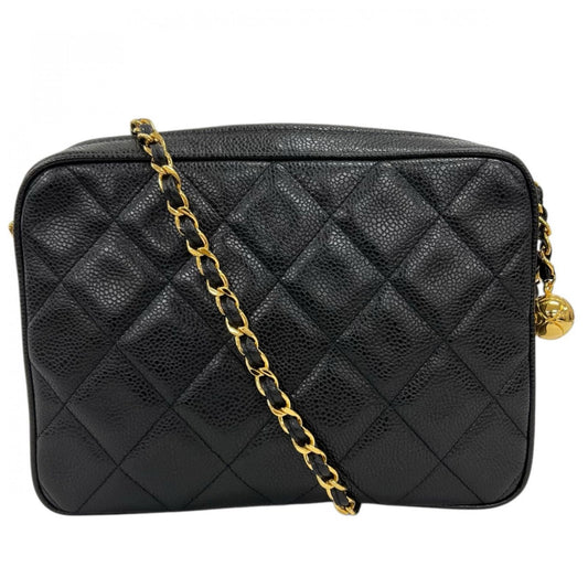 Chanel Shoulder Bag Black Coco Ball Charm