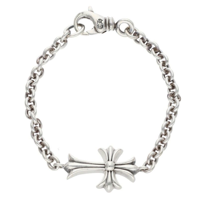 Chrome Hearts Tiny CH Cross Chain Silver Bracelet
