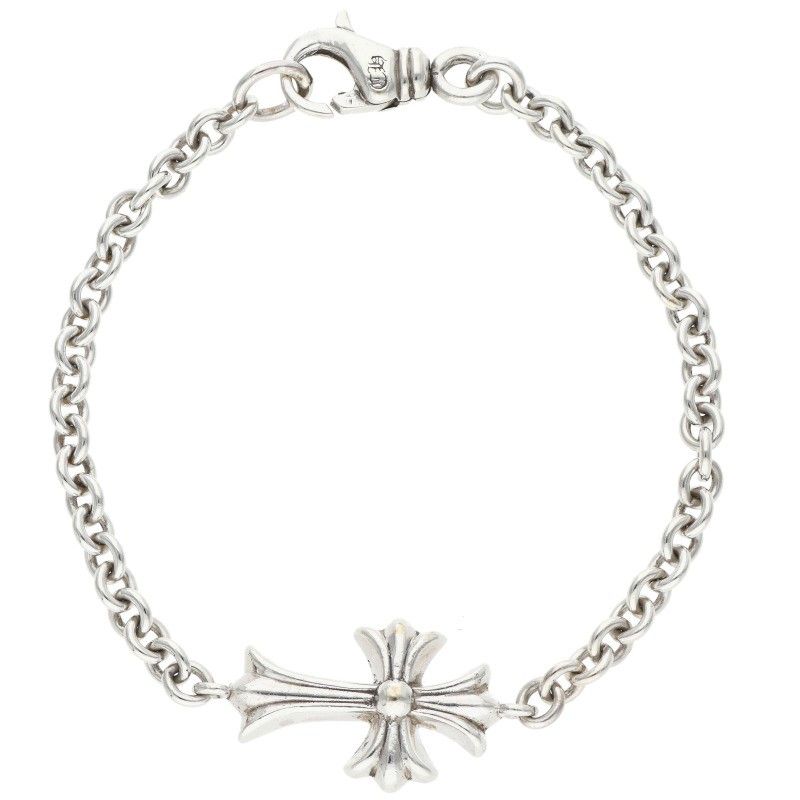 Chrome Hearts Tiny CH Cross Chain Silver Bracelet