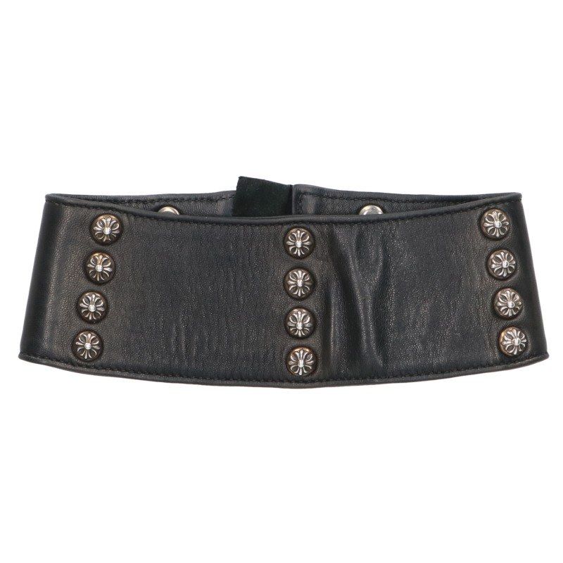 Chrome Hearts Bella Hadid Cross Ball Dagger Zip Leather Choker Necklace — view 2