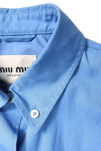 Miu Miu Logo Embroidery Poplin Jacket 36 — view 3