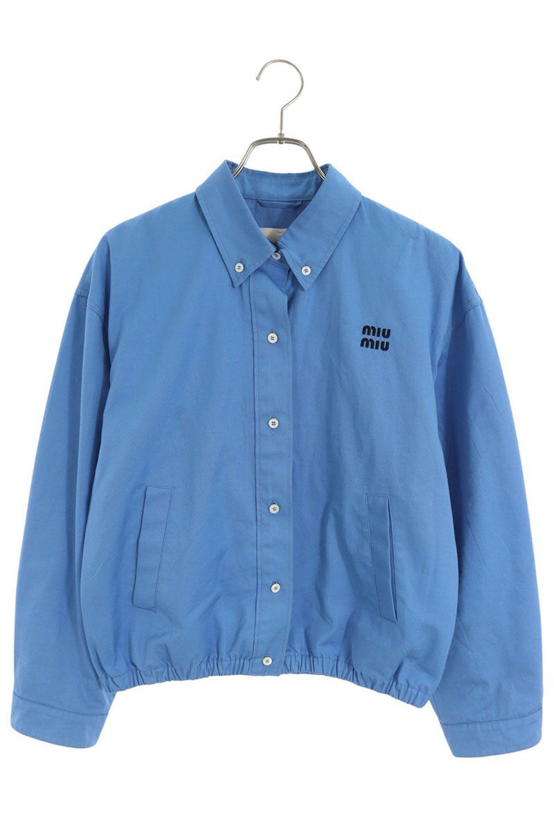 Miu Miu Logo Embroidery Poplin Jacket 36