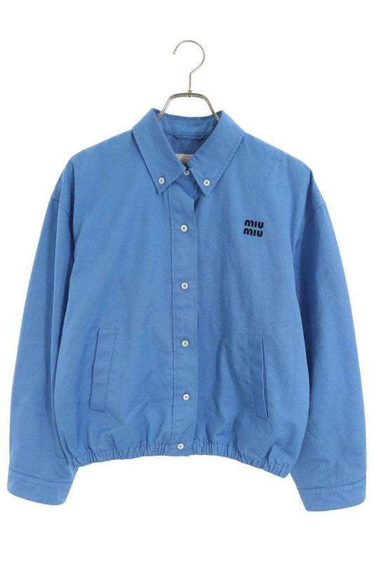 Miu Miu Logo Embroidery Poplin Jacket 36