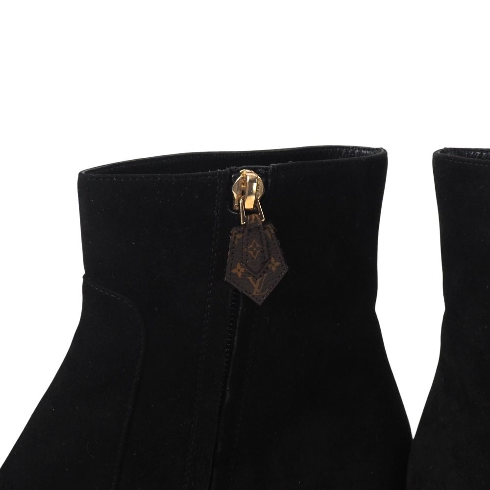 Louis Vuitton Bliss Boots LV Circle Monogram Side Zip Suede Leather Shoes — view 7