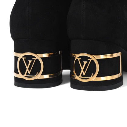 Louis Vuitton Bliss Boots LV Circle Monogram Side Zip Suede Leather Shoes — view 4