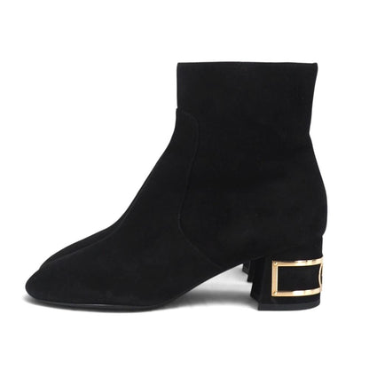 Louis Vuitton Bliss Boots LV Circle Monogram Side Zip Suede Leather Shoes — view 2