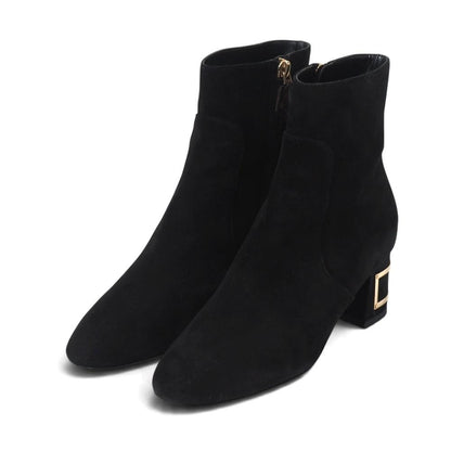 Louis Vuitton Bliss Boots LV Circle Monogram Side Zip Suede Leather Shoes