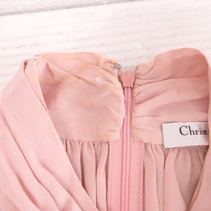 Dior Dress Knee-Length Contrast Silk 100% Check Pink Brown 36 — view 7