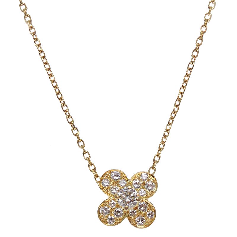 Van Cleef & Arpels Necklace 18K Yellow Gold Diamond Treffle
