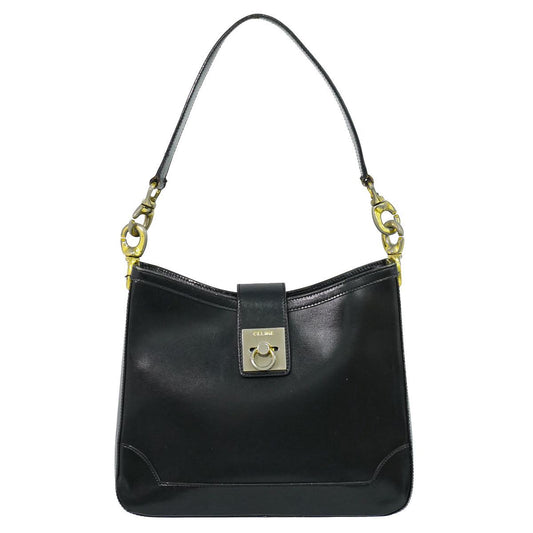 Celine Leather Shoulder Bag Black