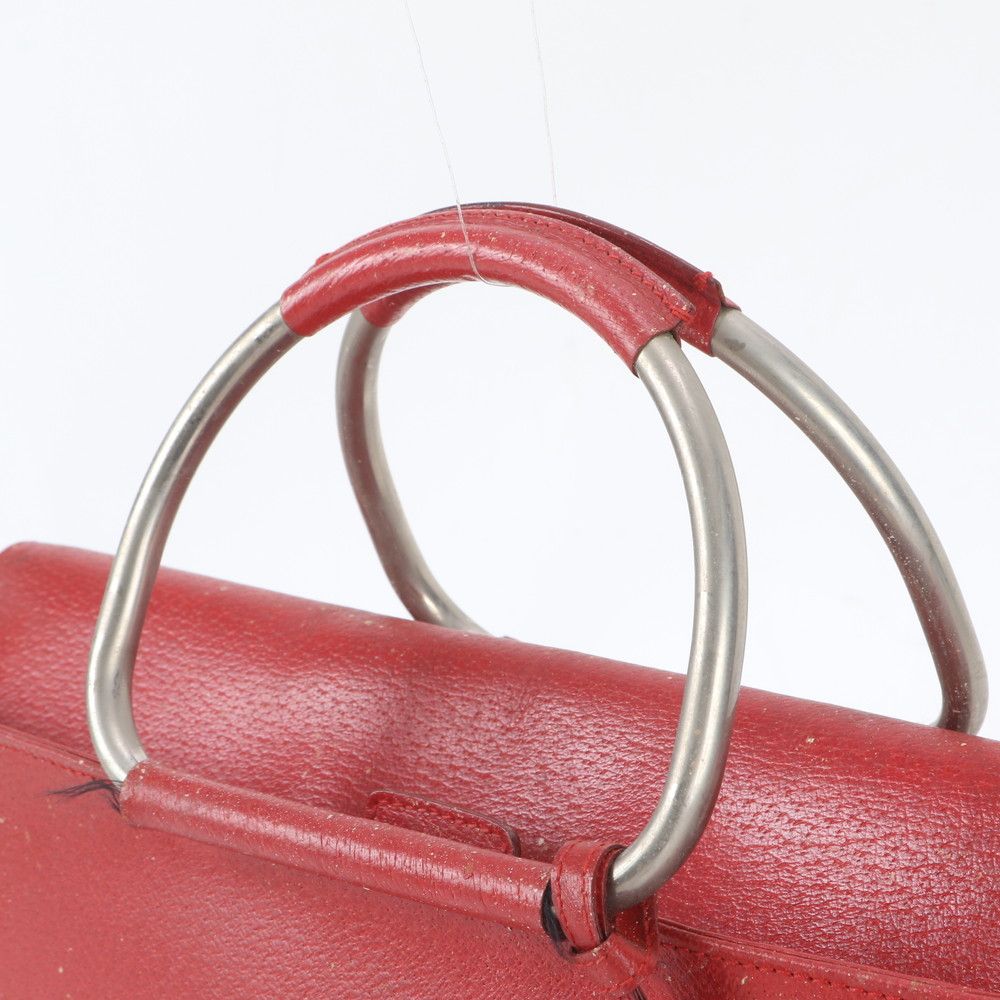 Gucci Vintage Leather Handbag Tote Silver — view 2