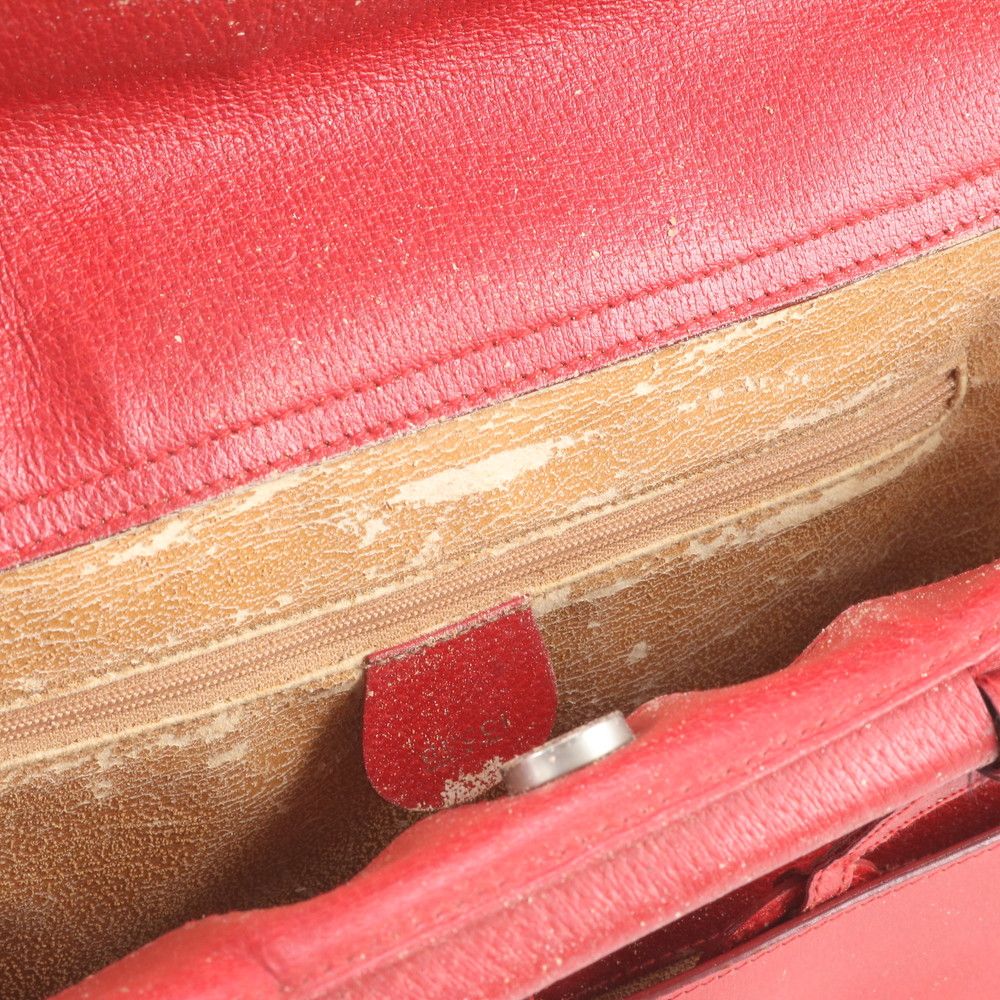 Gucci Vintage Leather Handbag Tote Silver — view 8